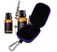 LUCKDANO Huile Essentielle Cas de Stockage Portable Mini Sac de Voyage pour 6 Bouteilles 5ml Coussin séparé Grilles Compact Corps Rouge Violet Bleu Noir Rose Rose Applicable Costume pour (Violet)