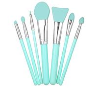 LUCKDANO Kit de 7 Pinceaux de Maquillage en Silicone, Outils de beauté Portables et Souples pour un Voyage Inoubliable (GREEN)