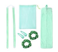 LUCKDANO Kit de Bouclage Chaleur, Perles de Gel, de Bigoudi, Rouleaux de Couchage, Outils de Coiffure avec Bandes, Sac de Rangement pour Clips de Taille Moyenne et Longue (GREEN)