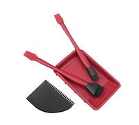 LUCKDANO Kit de Colle Silicone 4 Pièces pour le Travail du Bois - Comprend des Pinceaux étroits et Larges, un Plateau à Colle et un Peigne/raclette Polyvalent - Parfait pour l'artisanat, les