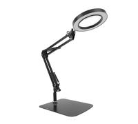 LUCKDANO Lampe de Verre D'agrandissement 5x 5x 2 en 1 le Bras de Bureau de Lampe de Bureau du Bras Swing Stand à 360 Degrés Tête Réglable Noire