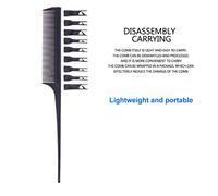 LUCKDANO Le Peigne de Coloration Réglable Double Face Yuexinghui, fabriqué en Fibre de Carbone Noire, Convient à une Coiffure Dédiée, Personnelle et professionnelle. 8,85 * 0,98 Pouces (gris foncé)