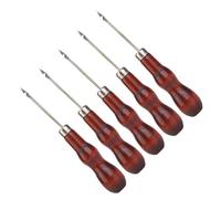 LUCKDANO Leather Awl Tool Ensemble d'outils de Poinçon à Manche en Bois 5 Pièces - Poinçon de Couture et de Couture pour le Cuir et l'artisanat - Prise Confortable et Conception Ergonomique -