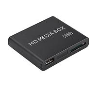 LUCKDANO Lecteur Multimédia HD Full HD 1080P, Mini Boîtier, Prend en Charge USB MMC RMVB MP3 AVI MKV avec Sortie AV pour Le Divertissement à Domicile (Prise UE)