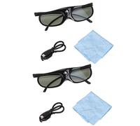 LUCKDANO Lot de 2 Lunettes 3D DLP Link 144 Hz Ultra-Légères pour Projecteurs Compatibles - Noires Réutilisables Home Cinéma Compatible avec Glasses 4 Pack Option Accessoire Maison Haute Performance