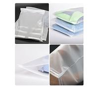 LUCKDANO Lot de 50 Sacs en Plastique Givrés à Fermeture éclair - Sacs de Rangement à Fermeture Refermable pour Vêtements, T-shirts et Accessoires - Organisateurs Imperméables de Haute qualité