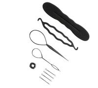 LUCKDANO Machine à Chignon, 4 Pièces 9 Pièces, Ensemble D'outils de Coiffure pour Tressage, avec Disque éponge et Pinces à Cheveux, adapté aux Cheveux Longs Lors D'un Mariage (N ° 2 9)