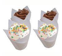 LUCKDANO Mini Gobelets à Pâtisserie Doublure de Gobelets en Papier Composite de Haute qualité, Adaptée aux Mariages, Fêtes d'anniversaire et Autres Petits rassemblements. (WHITE)