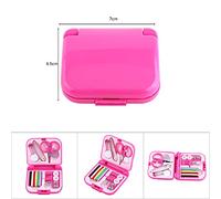 LUCKDANO Mini Kit de Couture, Kit de Couture de de Voyage avec Accessoires 2,75 X 2,55 X 0,78 pour la Famille, Voyager (Rose rouge)