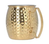 LUCKDANO Mug Mule de Moscou Mug Mule de Moscou 500 Ml Tasse à Cocktail de Grande capacité en Acier Inoxydable 304, Finition Argentée élégante pour les, les Hôtels et les Restaurants (GOLD)
