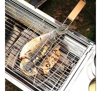 LUCKDANO Panier de Barbecue Antiadhésif en Acier Inoxydable avec Poignée Ergonomique - Parfait pour Griller du Poisson et de la Viande, 43,2 X 22,9 Cm, Idéal pour Les Barbecues en Plein Air