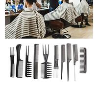 LUCKDANO Peigne de Coiffage de Cheveux Professionnels Set une Lisse pour le Salon de Coiffeur en Plastique Noir 10pcs