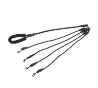 LUCKDANO Pet Dog 4 Façons de Corde de Traction Accessoire Extérieur Marche Noire 1,5 M de Mousse Robuste (4 têtes)