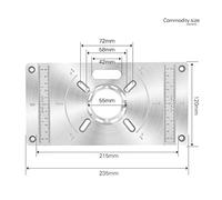 LUCKDANO Planche d'insertion de Bureau de Routeur en Alliage d'aluminium Adaptée aux Outils de Sculpture sur Bois, Planche à Rabat avec Conception à 4 Anneaux, 235 X 120 mm. (rouge)
