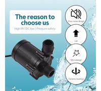 LUCKDANO Pompe à Eau Submersible DC 24 V 180 Degrés Mini Pompe à Immersion à Faible Bruit avec Levage de 12 M et Moteur sans Balais - 700 L/H pour Lave-vaisselle, Fontaine, Aquarium, Chauffe-eau