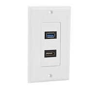 LUCKDANO Prise Murale Multimédia Intégrée avec Ports et USB 3.0, Compatible 1.4, Dotée Conception sans Soudure pour une Installation facile.