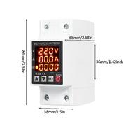 LUCKDANO Protecteur de Tension et de Courant à Trois Affichages de Type Rail de Guidage | Compteur électrique Domestique Intelligent avec écran LED | Compteur de Courant de Tension CA 220 V pour