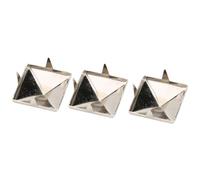 LUCKDANO Pyramid Studs 100pcs Rivets Punk Pyramidaux Carrés 4 Goujons en Métal pour Bracelets en Cuir, Vêtements, Chaussures, Sac à Main - Laiton Antirouille avec Finition Galvanisée (SILVER #15)