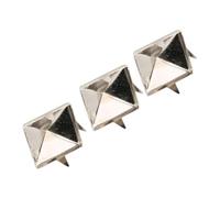 LUCKDANO Pyramid Studs 100pcs Rivets Punk Pyramidaux Carrés 4 Goujons en Métal pour Bracelets en Cuir, Vêtements, Chaussures, Sac à Main - Laiton Antirouille avec Finition Galvanisée (SILVER #16)