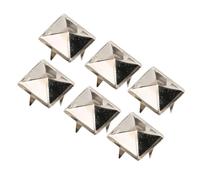 LUCKDANO Pyramid Studs 100pcs Rivets Punk Pyramidaux Carrés 4 Goujons en Métal pour Bracelets en Cuir, Vêtements, Chaussures, Sac à Main - Laiton Antirouille avec Finition Galvanisée (SILVER #14)
