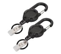 LUCKDANO Retractable Keychain Retractable Paquet de 2 Porte-Clés Rétractables Portables/porte-Clés à Rebond élevé Adaptés aux Cartes d'identité, aux et aux Documents