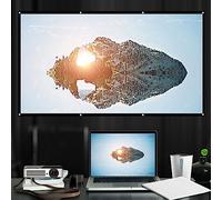 LUCKDANO Rideau de Projecteur Portable en Polyester Blanc épais 16:9, Infroissable, Idéal pour Les Films et Présentations en Plein Air, Léger avec Kit d'accessoires Complet (120 Pouces (104,3 X