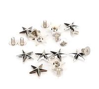 LUCKDANO Rivets Décoratifs en Alliage de Zinc en Forme d'étoile Concho argenté de 2,5", 50 Rivets en Forme d'étoile et Kit de Vis, Accessoires de Haute qualité Adaptés à la Décoration de