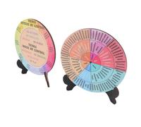 LUCKDANO Roue des Sentiments 2 Pièces | Tableau de Roue d'émotion en Bois de Peuplier de qualité Supérieure pour Chambres, Salons et Bureaux | Tableau des émotions élégant avec Support pour le