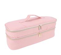 LUCKDANO Sac de Voyage pour Sèche-cheveux, Mallette de Transport, Organisateur Double Couche, Grande capacité, Portable avec Matériau en Polyester pour le Rangement à Domicile (Rose)
