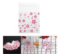 LUCKDANO Sacs à Bonbons en Plastique à Motif Floral pour Mariage - Sacs Autocollants pour Biscuits/biscuits pour Fêtes - Beaux Motifs de Roses et de Cerises Orientales - Parfaits pour les Mariages,