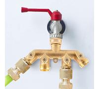 LUCKDANO Splitter du Tuyau à 4 Voies, Séparateur de Tuyau de Jardin Spigot de l'eau 6.5x3.1x1.6 Pouce Connecteur de Soupape de Bille de en Lait