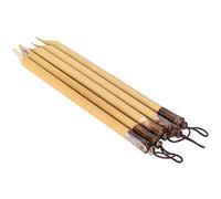 LUCKDANO Stylo à Tremper en Bambou, Ensemble de Stylos Dessin Calligraphie avec 5 Plumes pour Artistes Dessinateurs, Kit Peinture D'écriture Vintage Traits Lisses, (Ensemble d'embouts en bambou