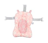 LUCKDANO Tapis de Bain pour bébé, Coussin pour nouveau-né, avec Conception Flottante Douce à Séchage Rapide et Oreiller rembourré pour un Bain Confortable et Sûr (PINK)