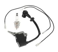 LUCKDANO Titan Ignition Coil Module de Bobine d'allumage et Jeu de Bougies d'allumage pour Tronçonneuses Lawnflite 2500 25CC - Pièces de Rechange Durables de Haute qualité