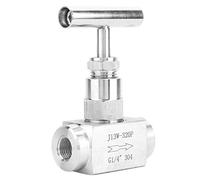 LUCKDANO Vanne à Pointeau Droit à Filetage Femelle BSPP en Acier Inoxydable - Durable 304 SS - Conception étanche Transmission d'eau, de Gaz et d' Taille 1/2" (LUCKDANO28hyw4t7qz-01)