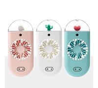 LUCKDANO Ventilateur Brumisateur Portable avec Humidificateur - Mini Ventilateur alimenté par USB avec Veilleuse Colorée, Fonctionnement Silencieux et 3 Réglages de Vitesse Réglables pour la Maison,
