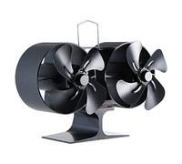 LUCKDANO Ventilateur de Poêle à Chaleur à Double Tête avec 8 Pales en Alliage d'aluminium - Fonctionnement Silencieux et Répartition Efficace de la Chaleur pour Poêles à Bois