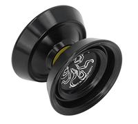 LUCKDANO YoYo Ball - Jouet avancé en Alliage d'aluminium, sans Décoloration, pour Compétition, avec et 3 Cordes Incluses (Black)