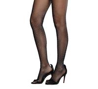 LUCKELF Collants scintillants en soie pour femme avec strass brillants reflétant la lumière, noir, taille unique