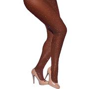 LUCKELF Collants sexy taille haute en maille avec strass scintillants pour fête, café, taille unique