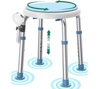 Luckfaith Chaise de Douche 360° Réglable - Tabouret de Bain Antidérapant & Siège de Douche Léger pour Personnes Handicapées, Seniors & Femmes Enceintes à Mobilité Réduite