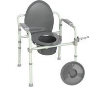 Luckfaith Siège-Toilette Réglable en Hauteur avec Seau Amovible - Châssis de Siège Robuste, Capacité 180 kg, Aide-Toilette Portable pour Personnes Âgées et Adultes Handicapés - Pliable, Solide, Léger
