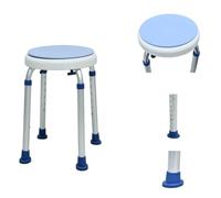 Luckfaith Tabouret de Douche pivotant à 360° - Cadre en Aluminium, siège en polypropylène, Design antidérapant, Convient aux Personnes âgées et handicapées