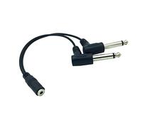 LUCKGONI Câble adaptateur jack 3,5 mm femelle vers 2 x 6,35 mm mâle TRS mono mâle 3,5 à 6,35 mm prise audio auxiliaire câble convertisseur
