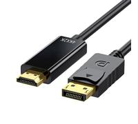 LUCKGONI Câble convertisseur DisplayPort vers HDMI mâle pour ordinateur et ordinateur portable compatible DisplayPort