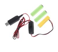 LUCKGONI Convertisseur de puissance USB - Fausse batterie - Éliminateur de câble - Cordon de remplacement de 3 piles AA LR6 de 1,5 V pour lampe LED jouet électronique
