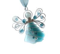 LUCKGONI Élégant pendentif angélique plat 2D en acrylique - Décoration de vacances sur le thème côtier pour sapin de Noël ou décoration d'intérieur