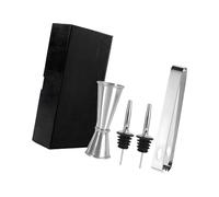 LUCKGONI Ensemble d'outils de barman en acier inoxydable de qualité supérieure avec pince à glace, becs verseurs et tasse à mesurer pour la fabrication de cocktails à la maison, pubs, cocktails