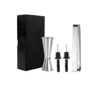 LUCKGONI Ensemble d'outils de barman en acier inoxydable de qualité supérieure avec pince à glace, becs verseurs et tasse à mesurer pour la fabrication de cocktails à la maison, pubs, cocktails