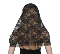 LUCKGONI Foulard de fête élégant en dentelle Mantilla voile catholique pour mariée voile foulard vintage fleur voile accessoire de mariage